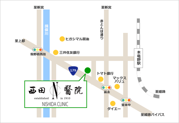 西田医院アクセスマップ